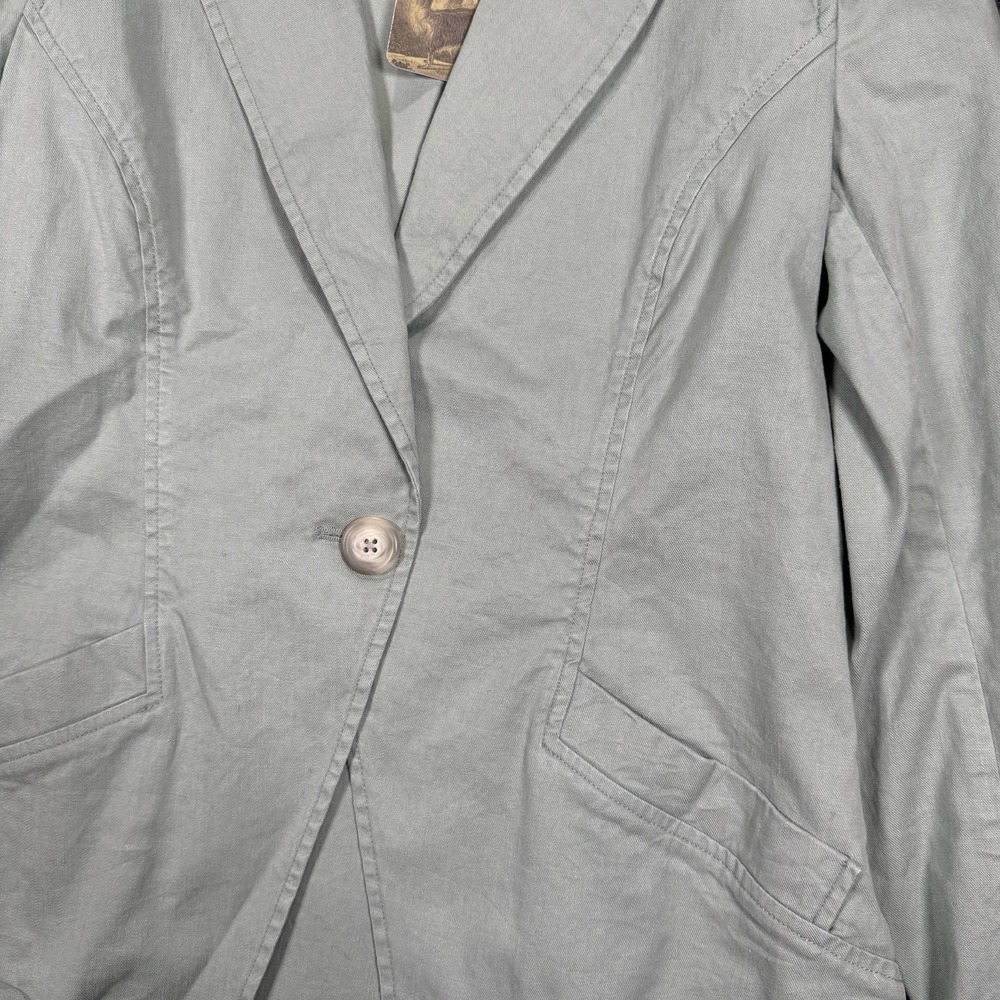 NWT Peruvian Connection Langley Jacket Opal Green Linen Cotton Blazer Women Sz 4 - Picture 3 of 10